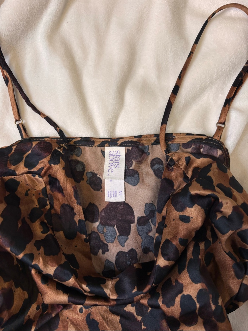 stars above Leopard Print Satin Cami in Brown and Black - Picture 3 of 4